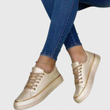 Chain-Lace Sneakers with Platform Sole