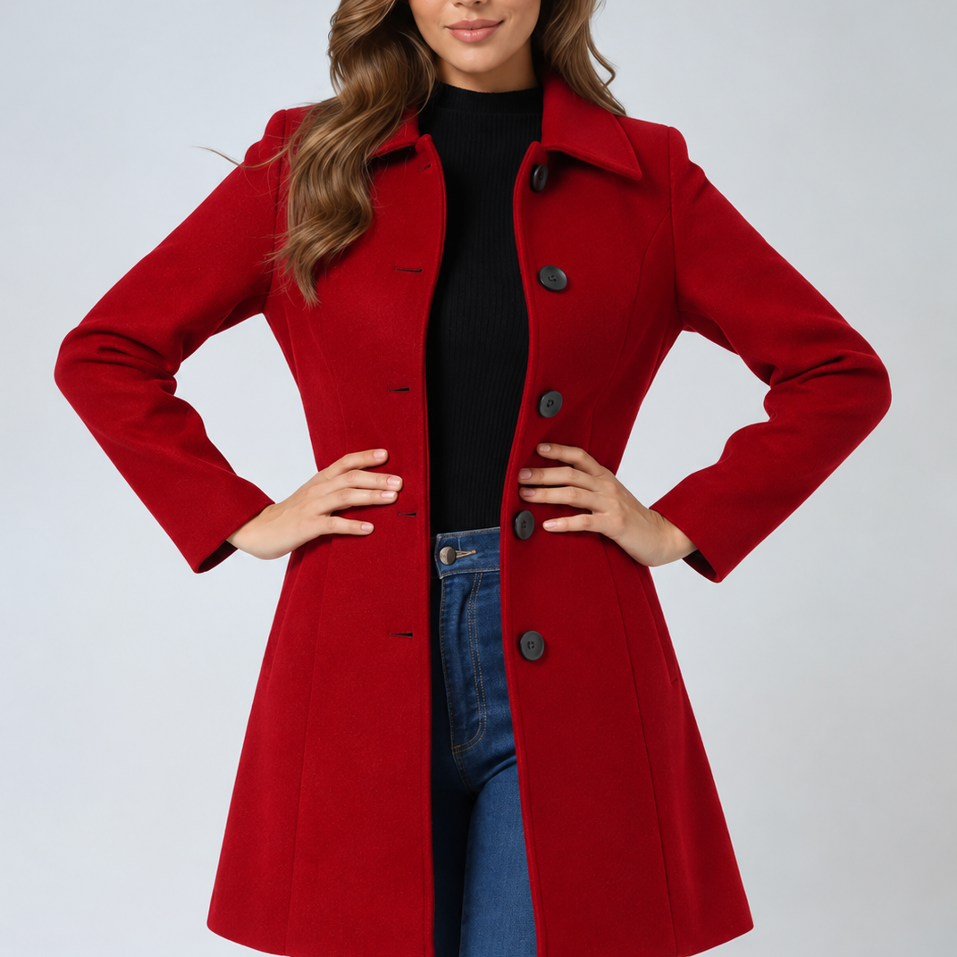 Single-Breasted Tailored Longline Trench Coat with Collar
