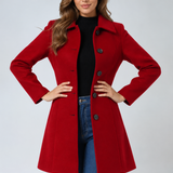 Single-Breasted Tailored Longline Trench Coat with Collar