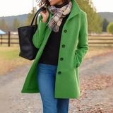 Wool Trench Coat with Button Front