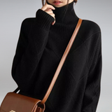 Turtleneck Sweater with Textured Knit Women
