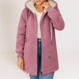 Hooded Fleece Jacket with Zip-Front and Drawstring