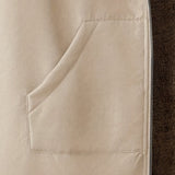 Faux Fur Lined Hooded Jacket with Zip Front and Patch Pockets