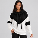 Cowl Neck Sweater with Drawstring and Front Pocket