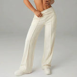 Women's Wide Leg Pants with High Waist and Front Seam Detail for Everyday Wear