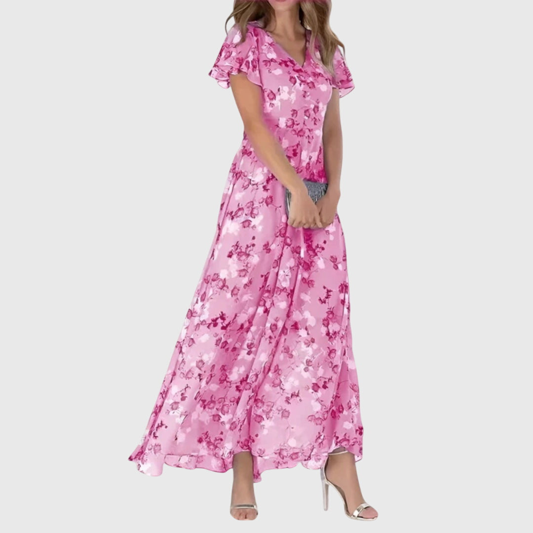 Amelie | Floral V-Neck Elegant Maxi Dress Women Summer