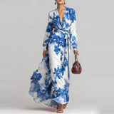 Floral Wrap Maxi Dress with Tie Waist