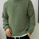 Oversized Knit Sweater with Ribbed Hem and Long Sleeves