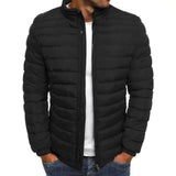 Full Zip Puffer Jacket with Stand Collar