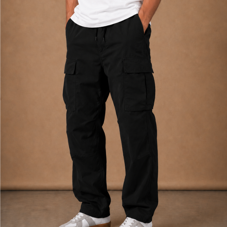 Multi-Pocket Cargo Pants with Drawstring Waist