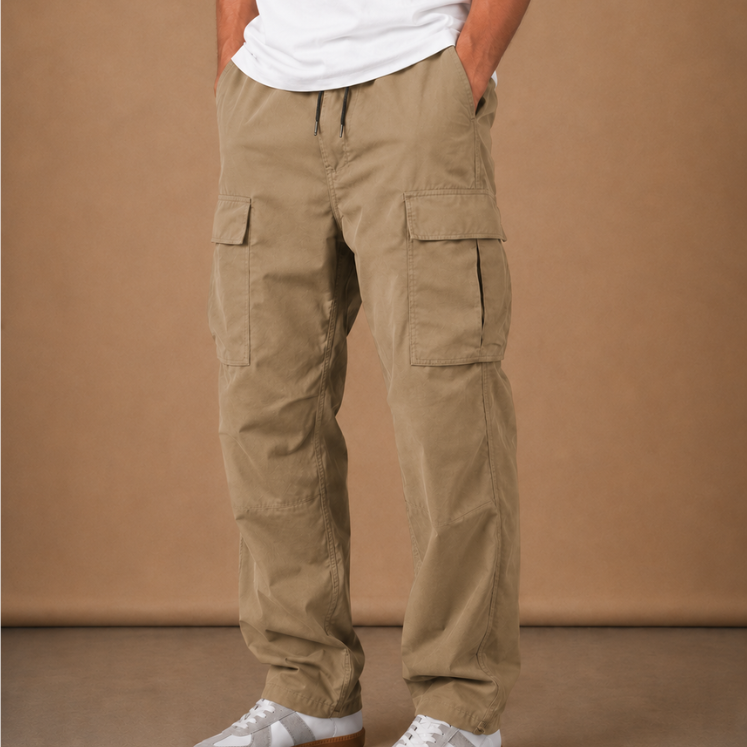 Multi-Pocket Cargo Pants with Drawstring Waist
