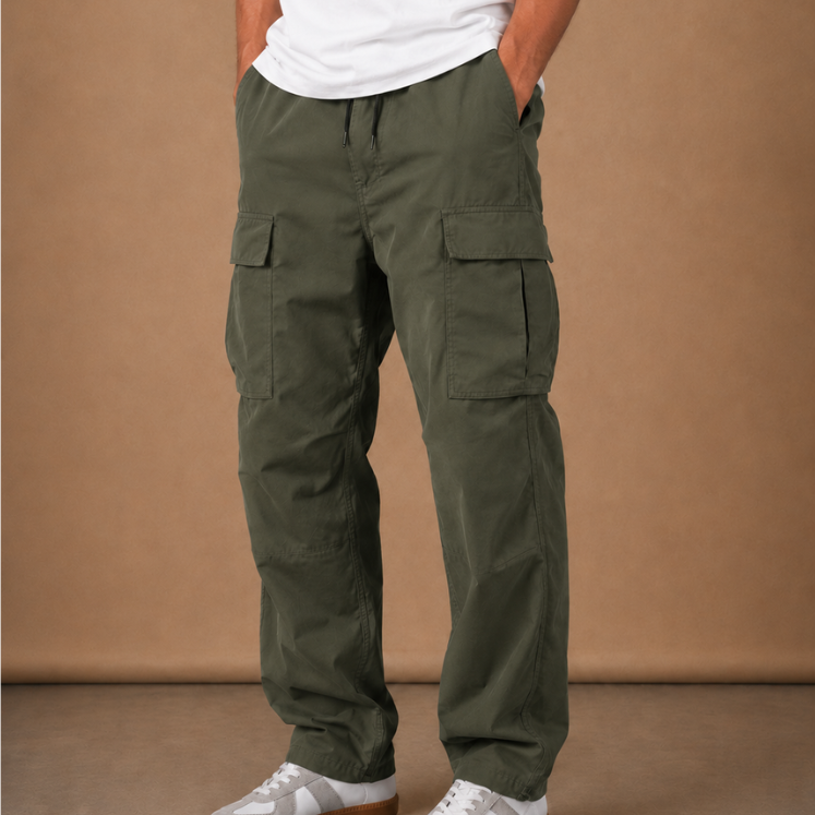 Multi-Pocket Cargo Pants with Drawstring Waist