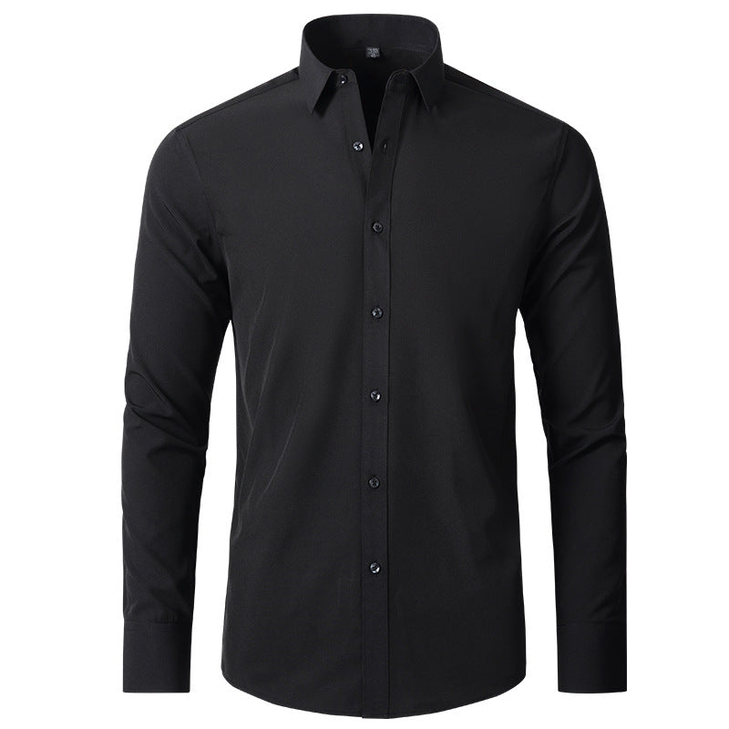 Men's Stretchable Long Sleeve Shirt with Contrast Buttons