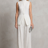 Sleeveless High-Neck Top and Wide-Leg Trousers Set