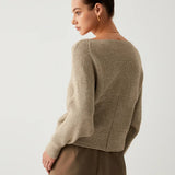Oversized Wrap Front V-Neck Sweater