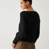 Oversized Wrap Front V-Neck Sweater