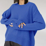 Oversized Knit Sweater with Crew Neck