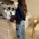 Wide-Leg Denim Jeans with Star Patch