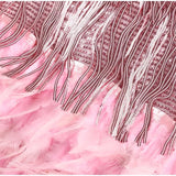 Fringe Mini Dress with Feather Trim