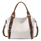 Shoulder Tote Bag with Crossbody Strap and Zip Pockets