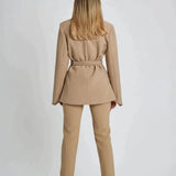 Tie Waist Blazer with Wide Sleeves
