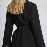 Tie Waist Blazer with Wide Sleeves