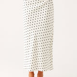 Polka Dot A-Line Midi Skirt with High Waist