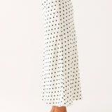Polka Dot A-Line Midi Skirt with High Waist