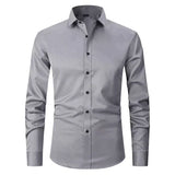 Men's Point Collar Button-Front Shirt with Stretch