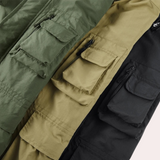 Hooded Multi-Pocket Jacket with Zip Front