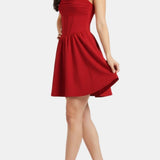 Corset Mini Dress with Square Neck and Spaghetti Straps
