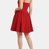 Corset Mini Dress with Square Neck and Spaghetti Straps