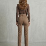 High-Waisted Flare Jeans with Front Hem Slit