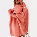 Hooded Longline Knit Cardigan with Open Front