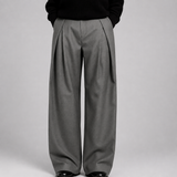 Tailored Wide-Leg Trousers with Pleated Front