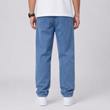 Washed Straight Leg Jeans with Pockets