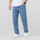 Washed Straight Leg Jeans with Pockets
