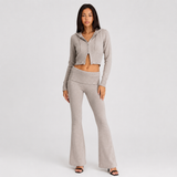 Knit Two Piece Set Foldover Waist Women