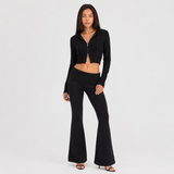 Knit Two Piece Set Foldover Waist Women