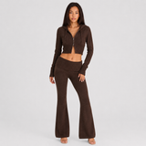 Knit Two Piece Set Foldover Waist Women