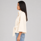 Cape Coat High Collar Belted Women
