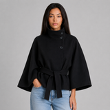 Cape Coat High Collar Belted Women