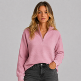 Women's Ribbed Quarter Zip Sweatshirt