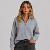 Women's Ribbed Quarter Zip Sweatshirt