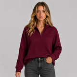 Women's Ribbed Quarter Zip Sweatshirt