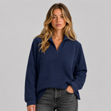 Women's Ribbed Quarter Zip Sweatshirt