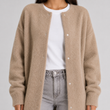 Women's Oversized Cardigan Snap Button