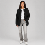 Women's Oversized Cardigan Snap Button