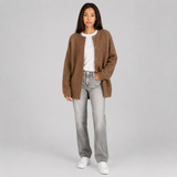 Women's Oversized Cardigan Snap Button