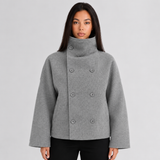 Stand Collar Cropped Trench Coat